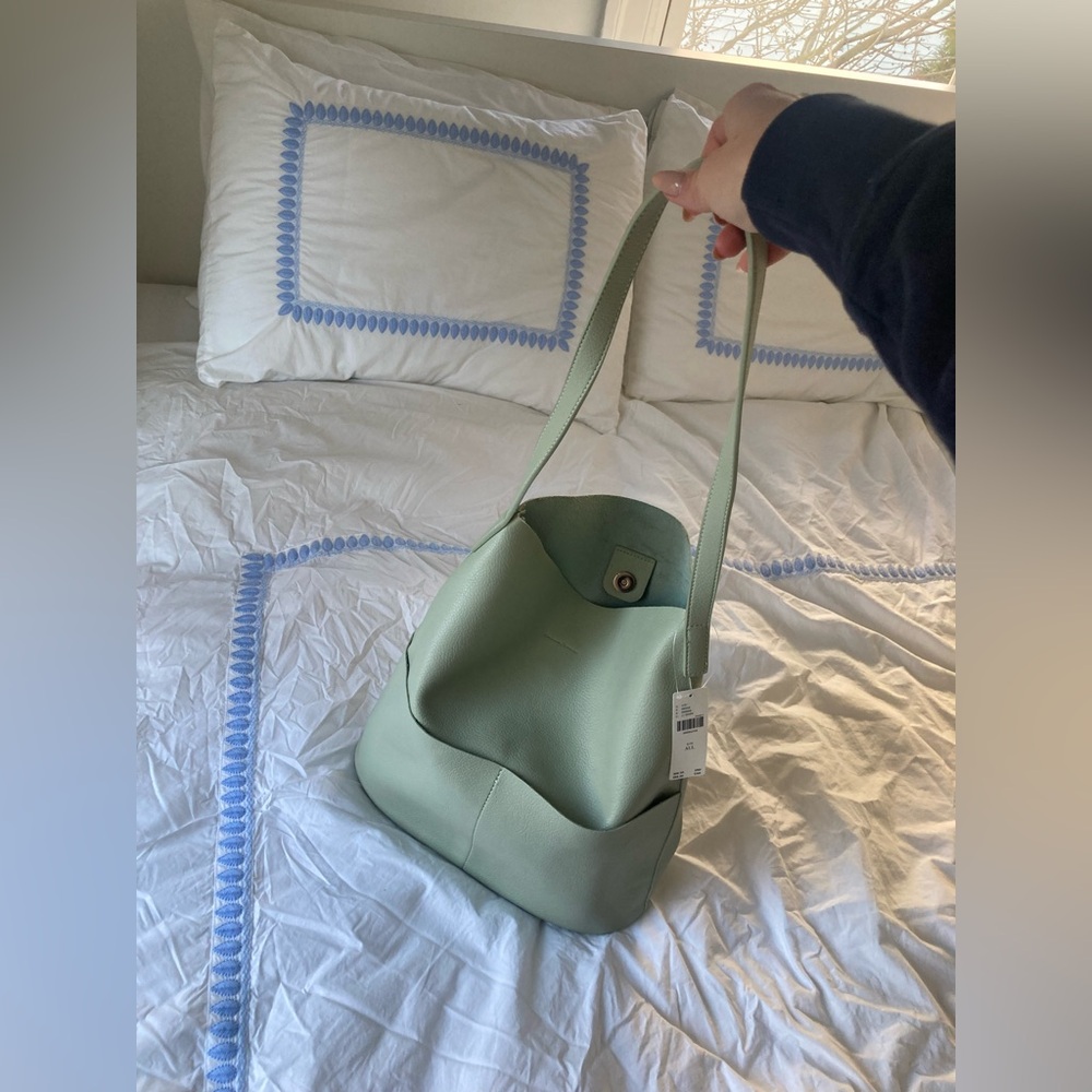 NWT mint green leather shoulder bag